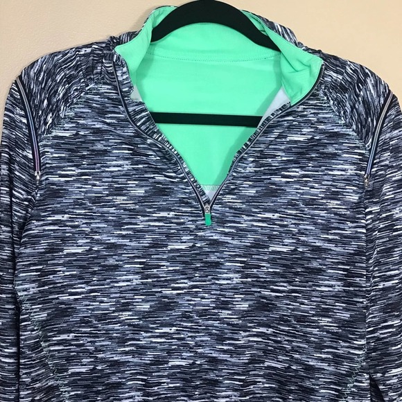 Skechers‎ Track Jacket Womens Large Gray Green Quarter Zip Mock Neck Sport - Picture 11 of 13